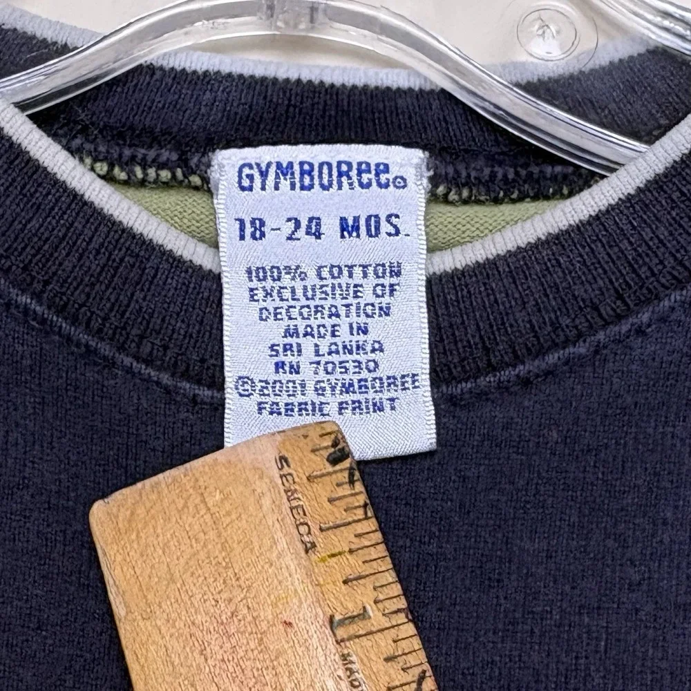 Vtg Gymboree Jeep Y2K 2001  Green Blue Long Sleeve Shirt Sz 18-24 M